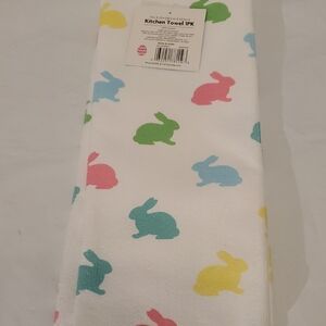 Colorful Bunny Print Kitchen Towel